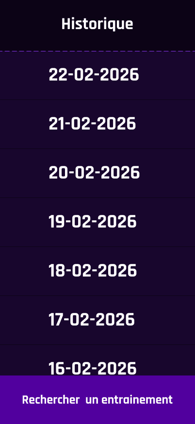 Historique des séances