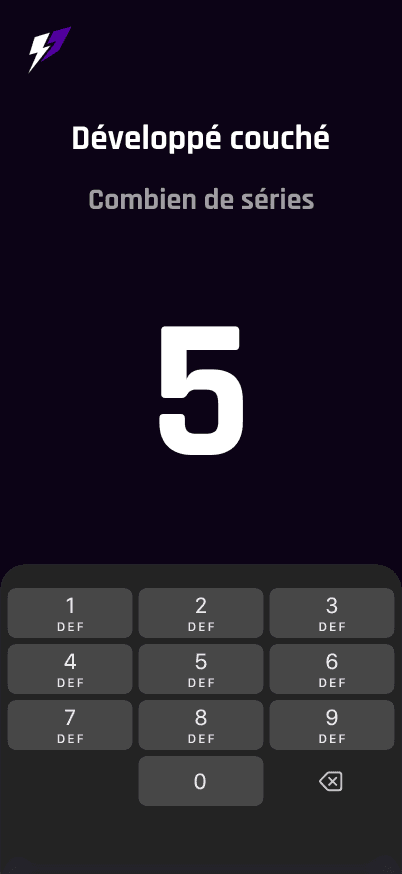 Saisie du nombre de séries